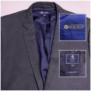 J Crew Blazer Suit Jacket 42R Mens Loro Piana Dark Gray 2 Button FLAWS